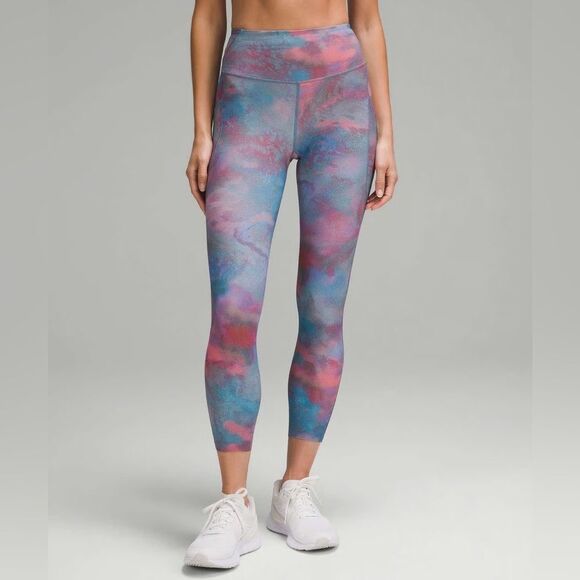 NWT New LULULEMON Fast Free HR High Rise Tight 25” Hazy Afterglow HZAM Rainbow 8 - Picture 1 of 6